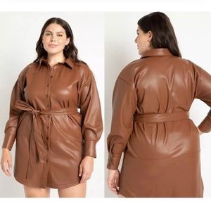 Eloquii Faux Leather Dress